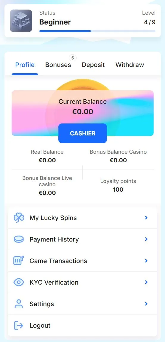Casino Account