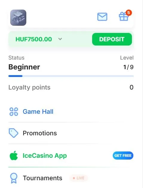 Ice Casino No Deposit bónusz