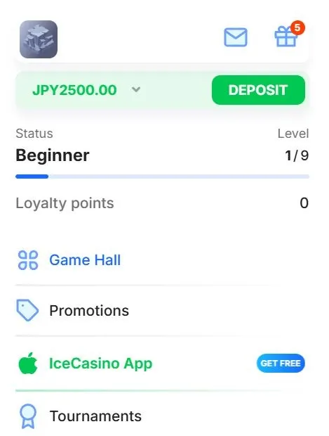 Ice Casino 入金不要ボーナス