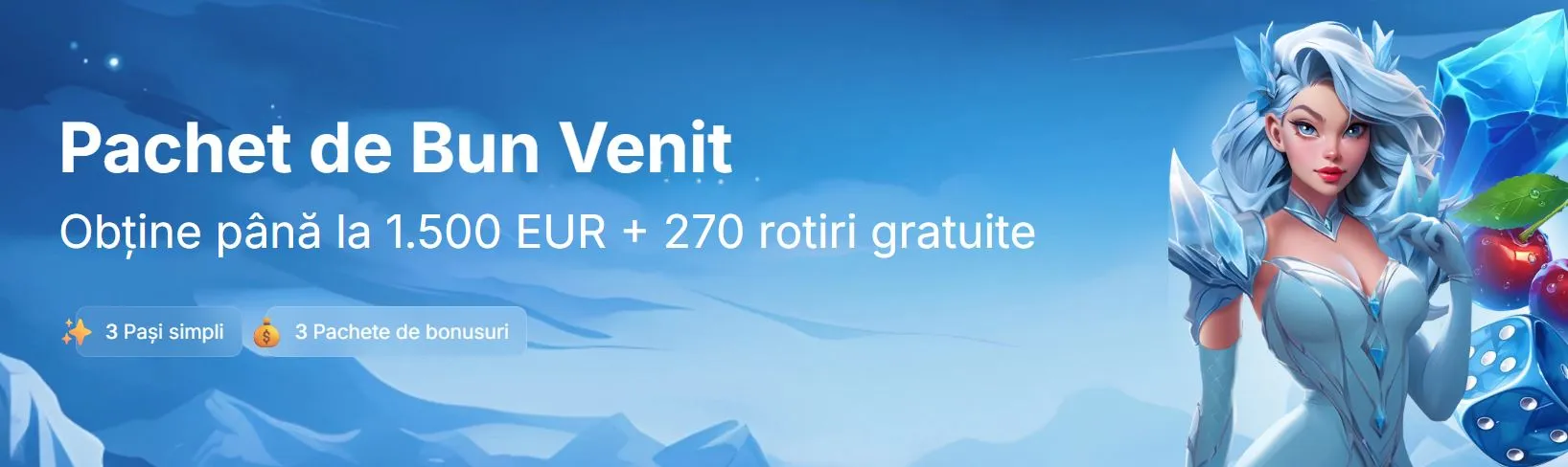 Obțineți un bonus de bun venit de până la 6.000 RON + 270 de rotiri gratuite